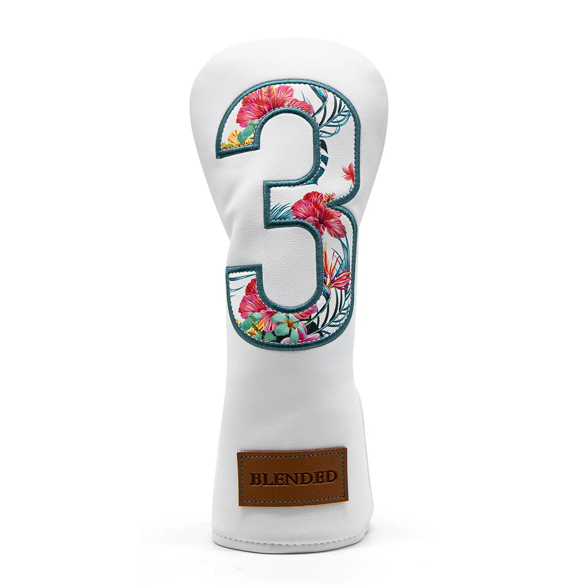 White Embroidered Floral Golf Headcovers - Blended Fairways